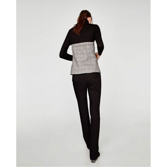 Zara Checked Corset Black White Top Size S - Picture 5 of 10